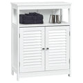 Bathroom Storage Wood Floor Cabinet with Double Shutter Door