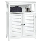 Bathroom Storage Wood Floor Cabinet with Double Shutter Door