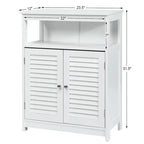 Bathroom Storage Wood Floor Cabinet with Double Shutter Door
