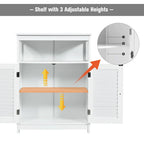 Bathroom Storage Wood Floor Cabinet with Double Shutter Door