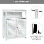 Bathroom Storage Wood Floor Cabinet with Double Shutter Door