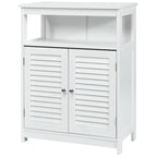 Bathroom Storage Wood Floor Cabinet with Double Shutter Door