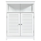 Bathroom Storage Wood Floor Cabinet with Double Shutter Door