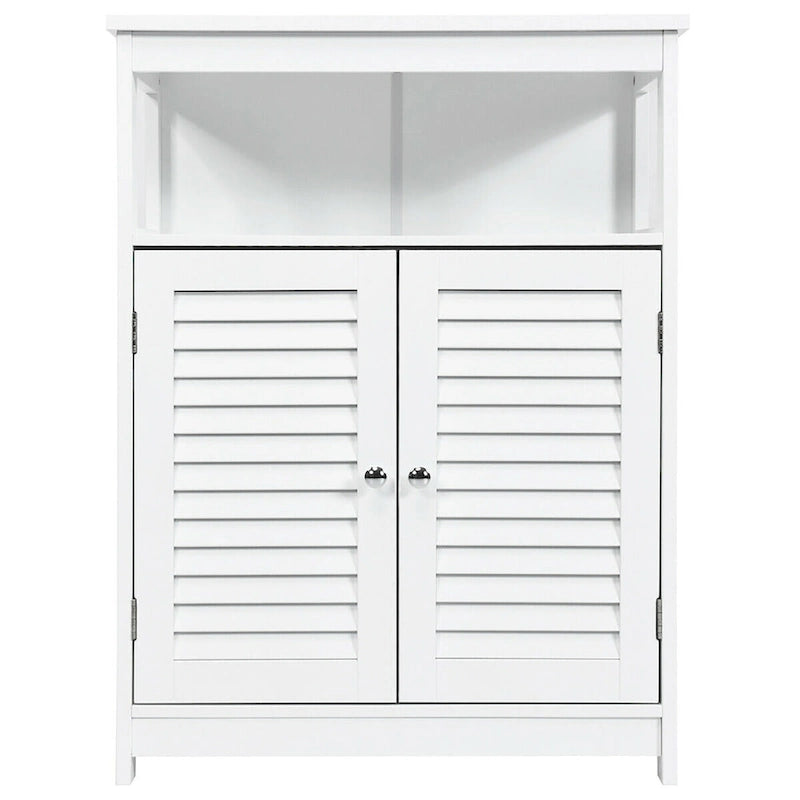 Bathroom Storage Wood Floor Cabinet with Double Shutter Door