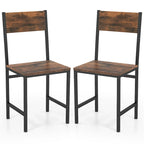 Gymax Set of 2 Dining Chairs w/Metal Legs Slanted Back Wide Seat for