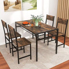 Set of 2 Dining Chairs w/Metal Legs Slanted Back Wide Seat for