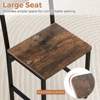 Set of 2 Dining Chairs w/Metal Legs Slanted Back Wide Seat for