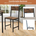 Set of 2 Dining Chairs w/Metal Legs Slanted Back Wide Seat for