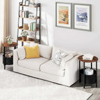 1/2 PCS Round End Table with Felt Storage Basket Sturdy Metal