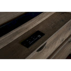 Queen Size Platform Bed with LED Headboard And Charging Station , Barn Door Design, App-Controlled RGB Lights