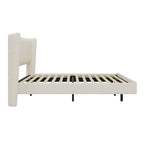 Velvet Floating Platform Bed Frame with Under-Bed Smart LED Lights 6 Storage Space & Easy Assembly