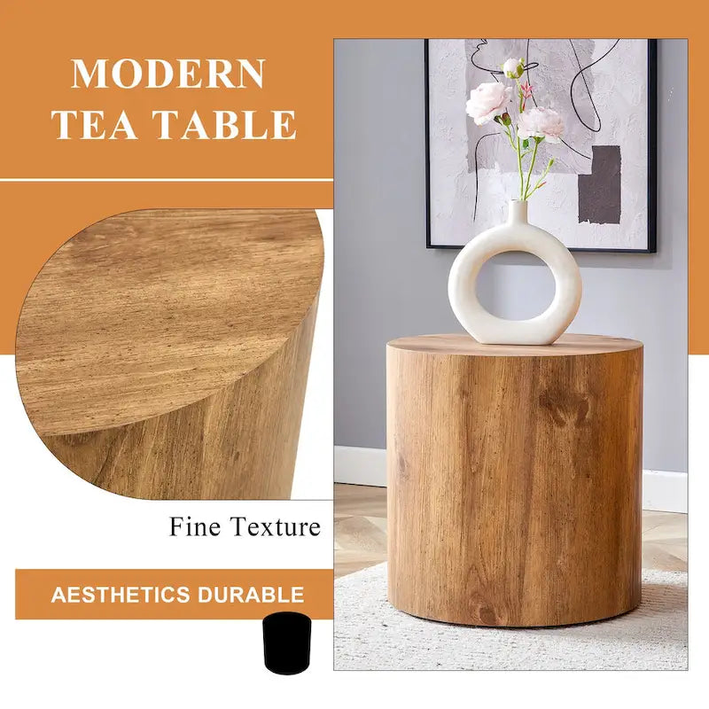 15.7 Modern Round Coffee Table with Fashionable Pattern and Stable Base for Living Room