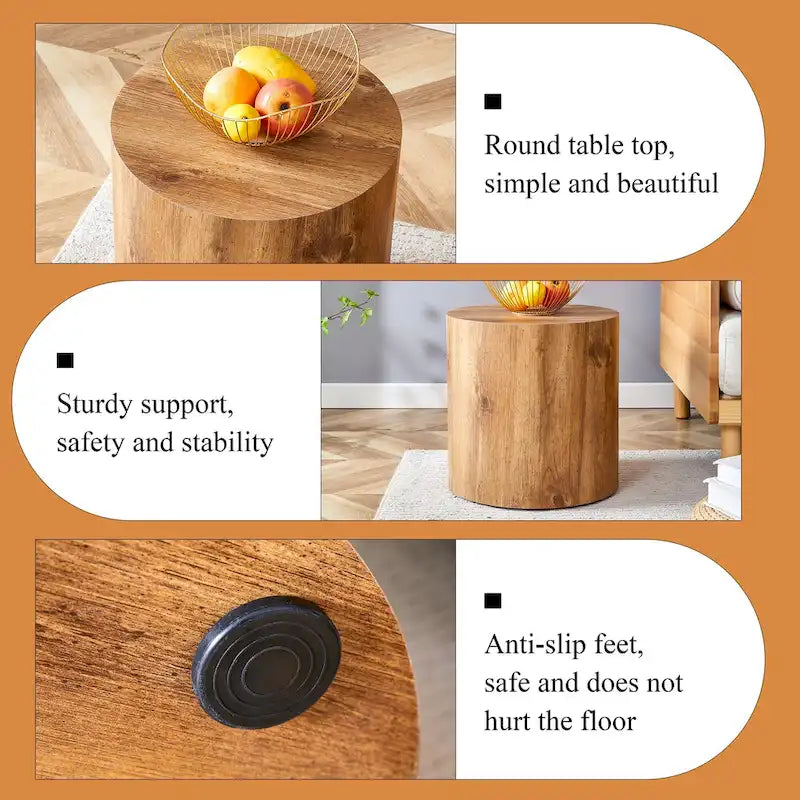 15.7 Modern Round Coffee Table with Fashionable Pattern and Stable Base for Living Room