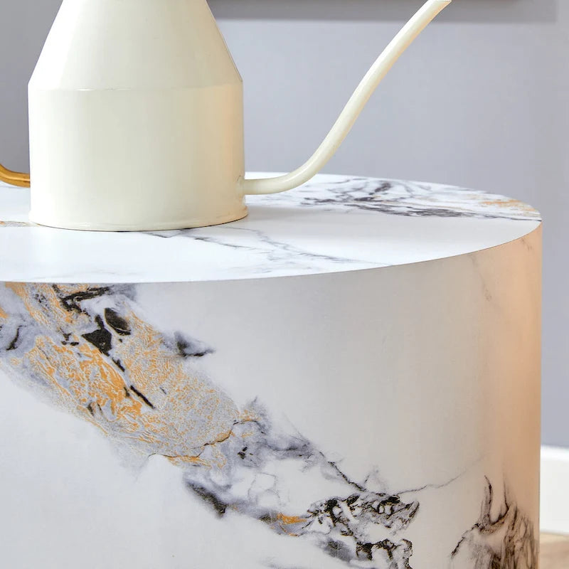 15.7 Modern Round Coffee Table with Fashionable Pattern and Stable Base for Living Room