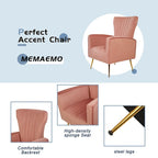 Velvet Accent Chair with Gold Legs