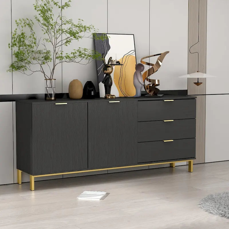 Mid-century Modern Dresser with Gold Legs