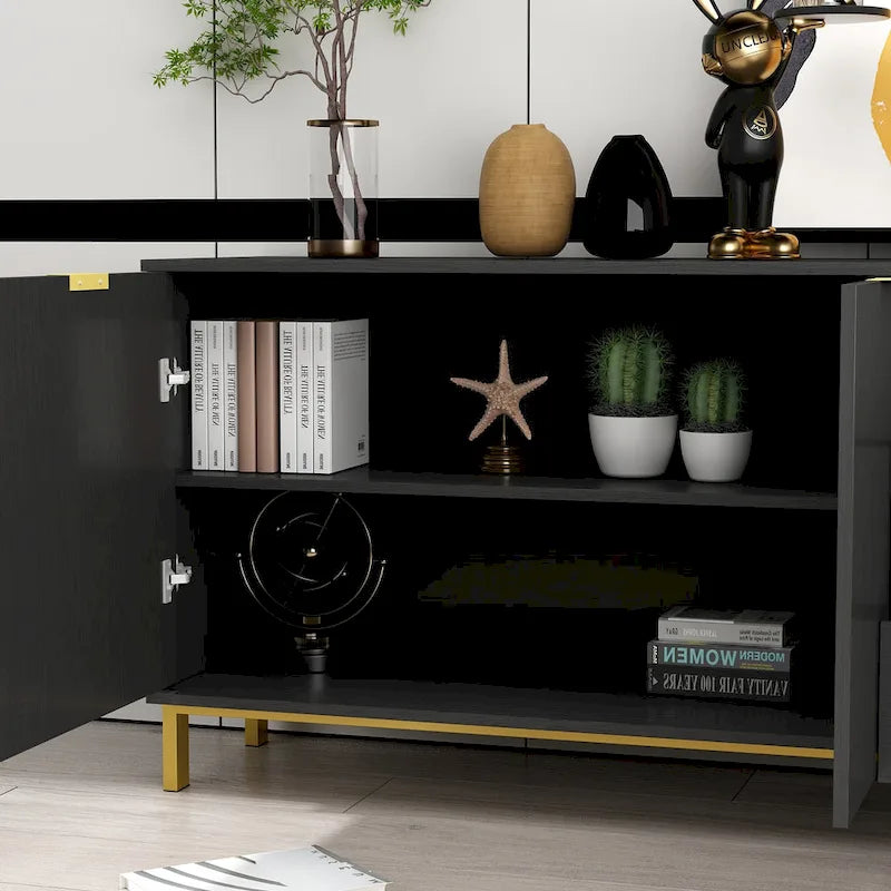 Mid-century Modern Dresser with Gold Legs