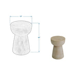 Round Solid Teak Wood Whitewash Pedestal Accent Table