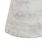 Round Solid Teak Wood Whitewash Pedestal Accent Table