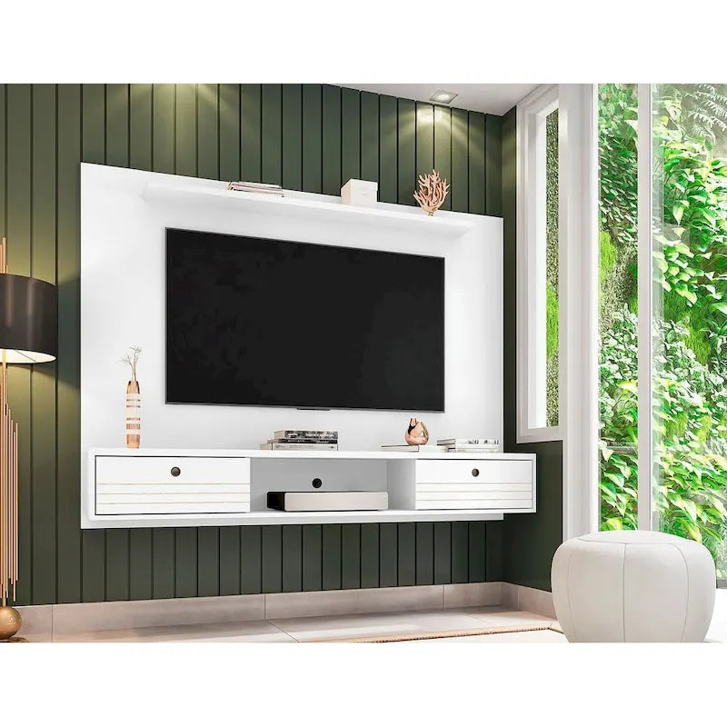 Mid Century Modern Wood 70.86 Floating Living Room Entertainment Furniture
