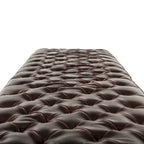 78-inch Leather Bench with Diamond Stitch Detailing
