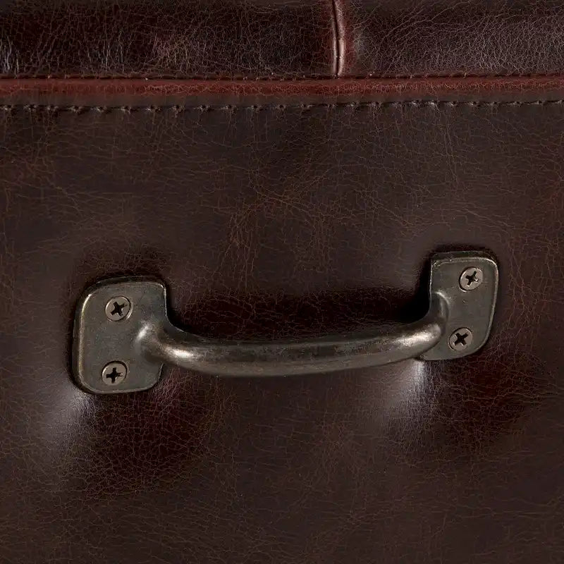 78-inch Leather Bench with Diamond Stitch Detailing
