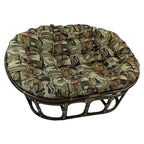 Multi-Color Rattan Double Papasan Chair with Tapestry Cushion, Seats 2