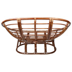 Multi-Color Rattan Double Papasan Chair with Tapestry Cushion, Seats 2