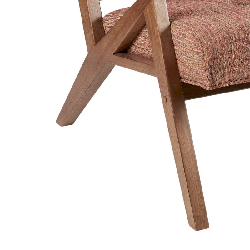 Upholstered Arm Chair with Angled Wood Frame