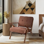 Upholstered Arm Chair with Angled Wood Frame