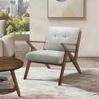 Upholstered Arm Chair with Angled Wood Frame