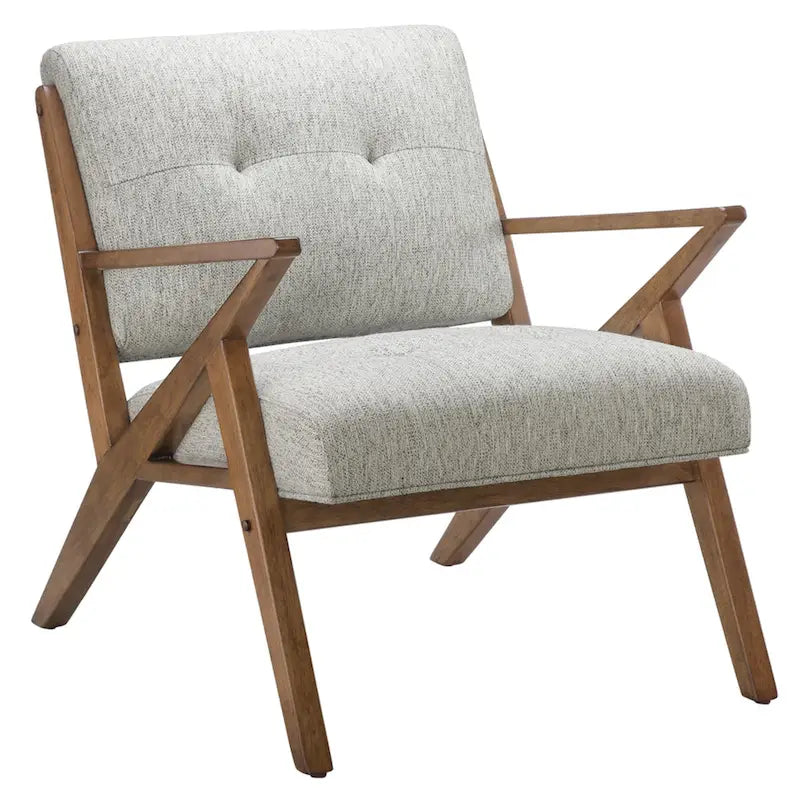 Upholstered Arm Chair with Angled Wood Frame