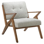 Upholstered Arm Chair with Angled Wood Frame