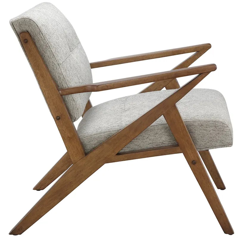 Upholstered Arm Chair with Angled Wood Frame