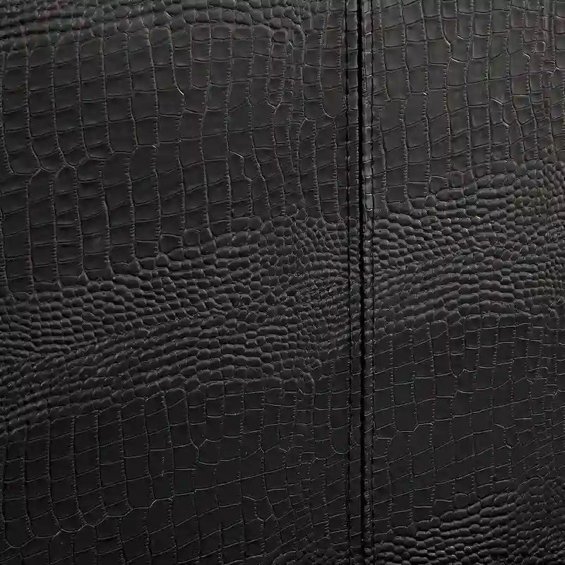 Modern Black Faux Leather Padded Platform Bed