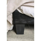 Modern Black Faux Leather Padded Platform Bed