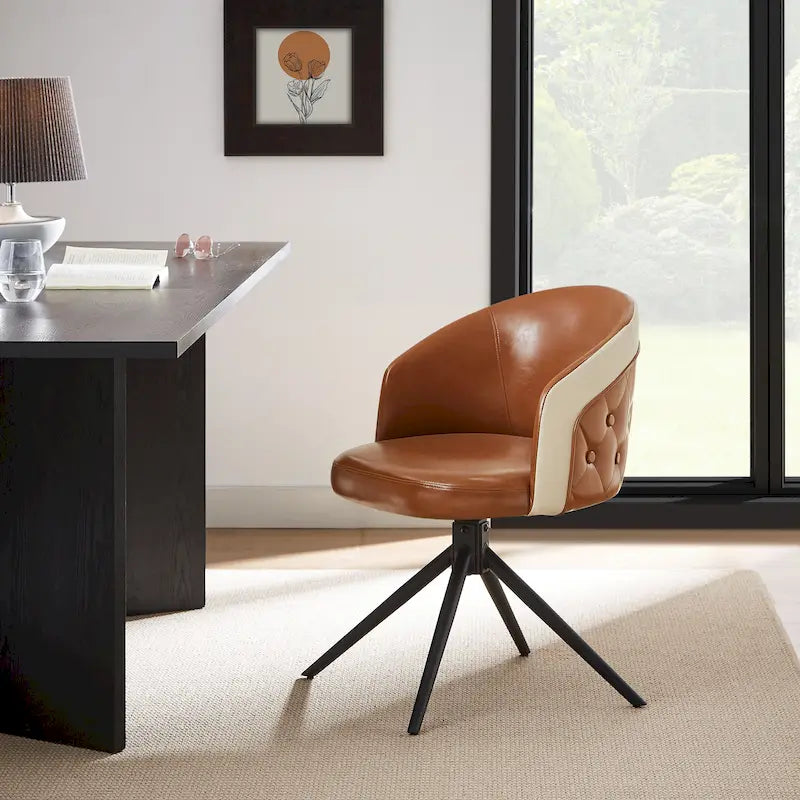 Faux Leather Swivel Home Office Chair