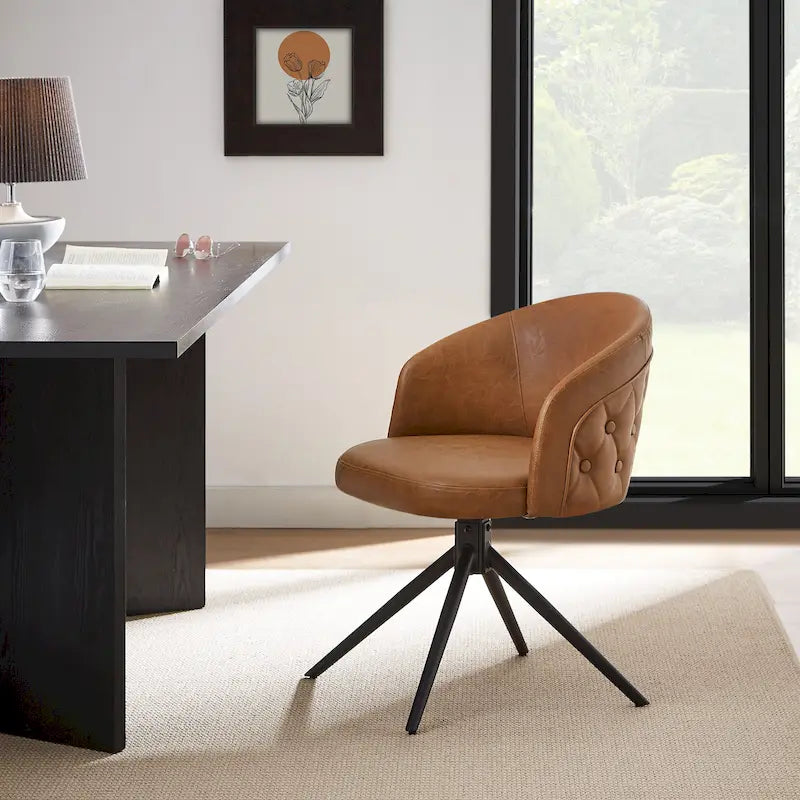 Faux Leather Swivel Home Office Chair