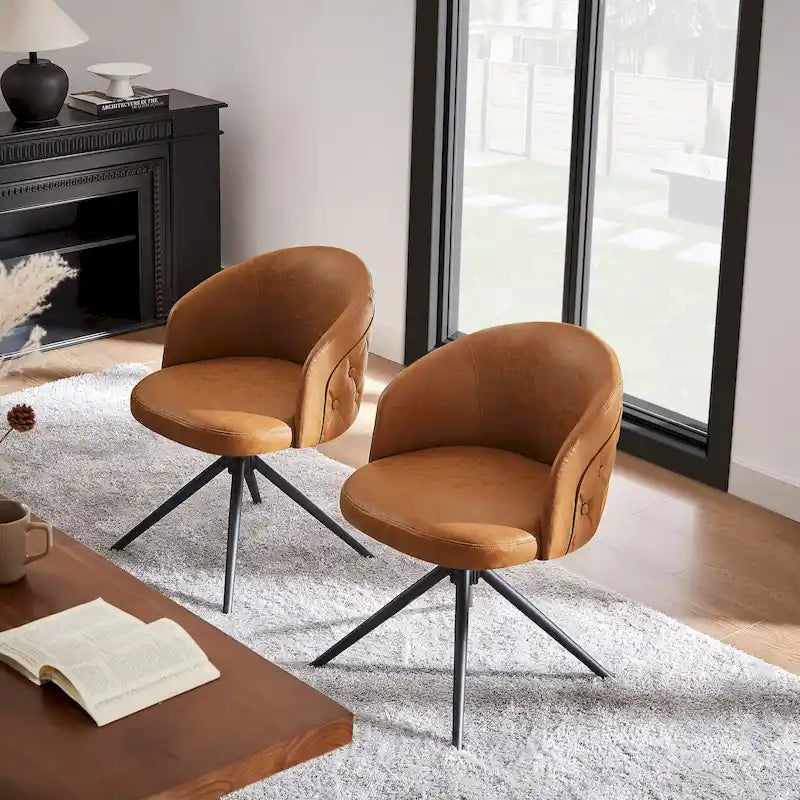 Faux Leather Swivel Home Office Chair