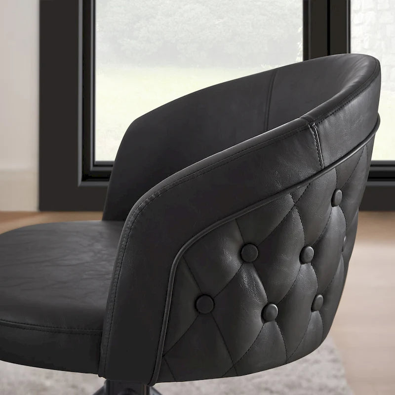 Faux Leather Swivel Home Office Chair
