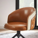 Faux Leather Swivel Home Office Chair