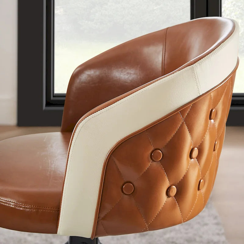 Faux Leather Swivel Home Office Chair