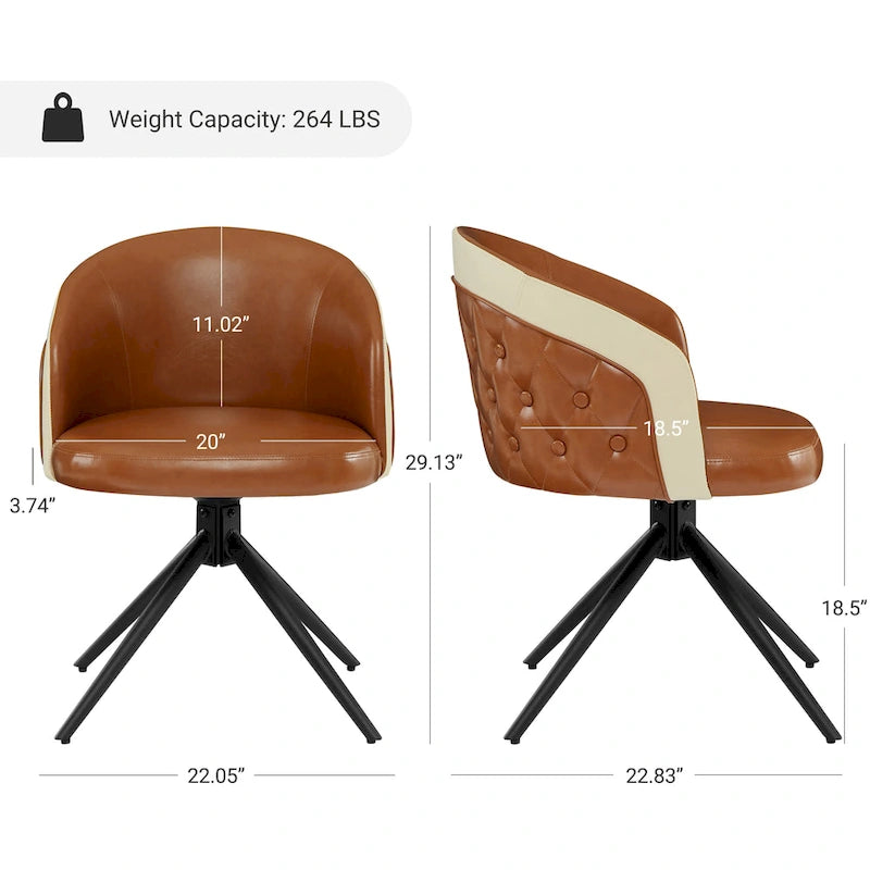 Faux Leather Swivel Home Office Chair
