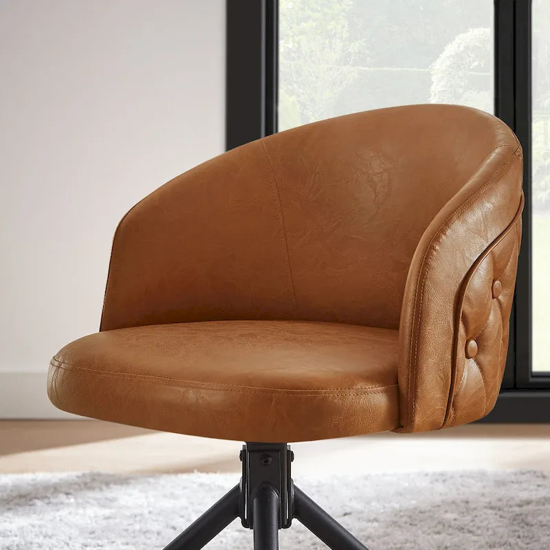 Faux Leather Swivel Home Office Chair