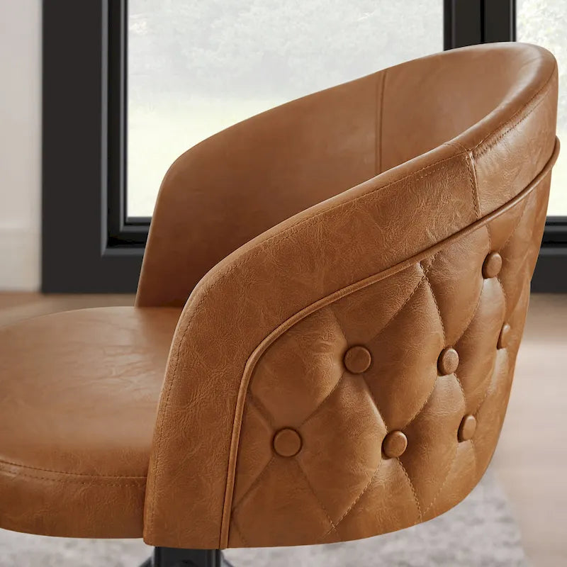 Faux Leather Swivel Home Office Chair