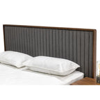 Mid-Century Walnut & Grey Bed