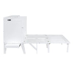 Queen Size Murphy Bed Chest with Desk, USB Port,Removable Shelves on Each Side