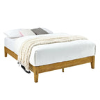 Mid-Century Wood Platform Bed Frame,No Box Spring Needed,Strong Wood Slat Support