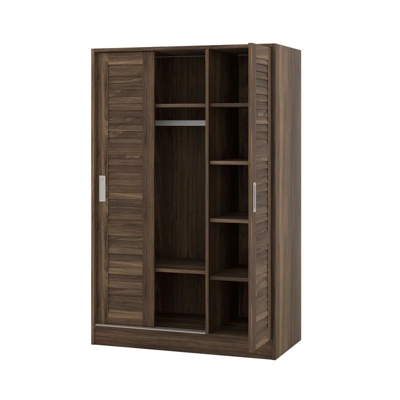 3-Door Shutter Wardrobe with shelves For Bedroom