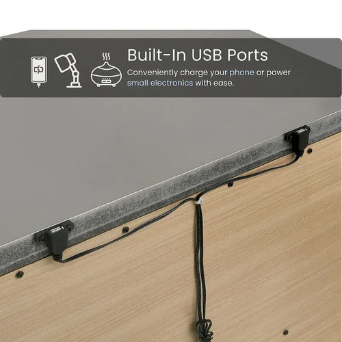 Bel Air Glam 2-Drawer Wood Nightstand with USB Ports by Furniture of America